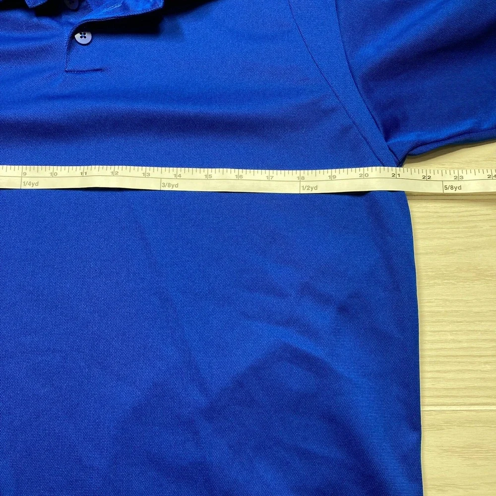 2 Adidas Men's ClimaLite‎ Three Stripe Polo Golf Shirts Blue Size Medium